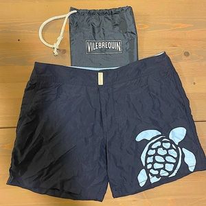 NWOT Vilebrequin blue swim shorts with its bag